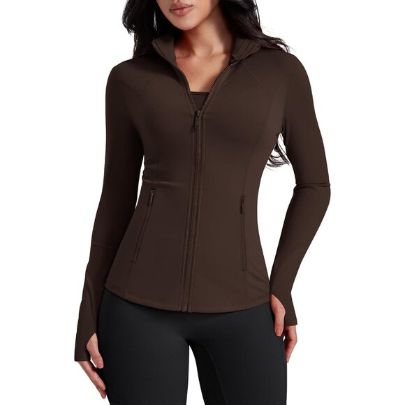 Jackets & Blazers - Women’s Lightweight Athletic Zip Jacket Slim Fit Running Gym Top with Pockets
